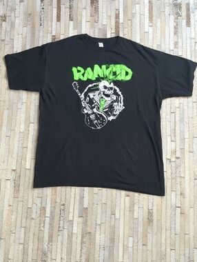 Rancid SkeleTim Guitar Punk Rock Band Men's XL Black T-Shirt